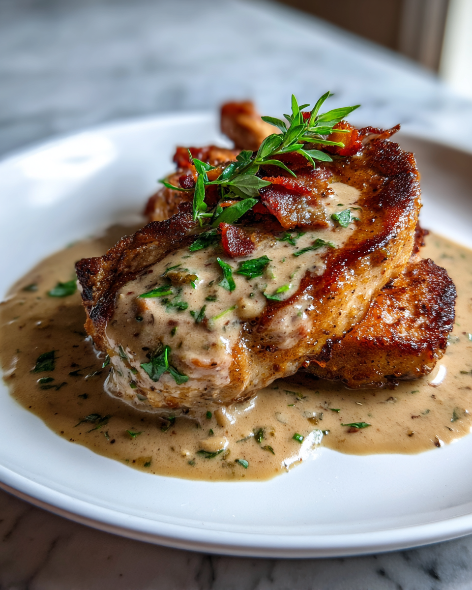 Indulge in Southern Comfort: Country Fried Pork Chops with Bacon Gravy 6 Final dish - Indulge in Southern Comfort: Country Fried Pork Chops with Bacon Gravy
