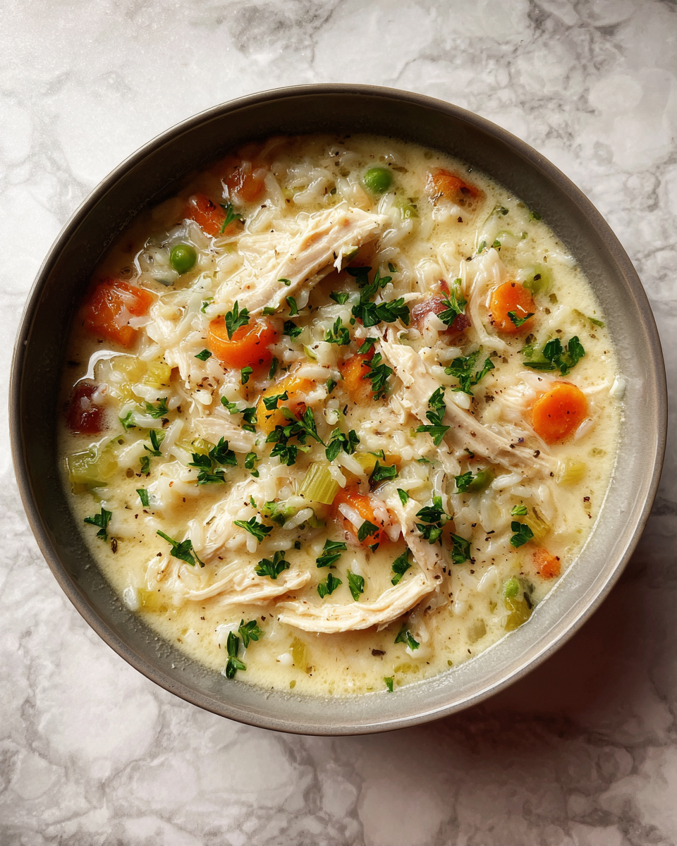 Cozy Up with Our Ultimate Creamy Chicken and Rice Soup Recipe 6 Final dish - Cozy Up with Our Ultimate Creamy Chicken and Rice Soup Recipe