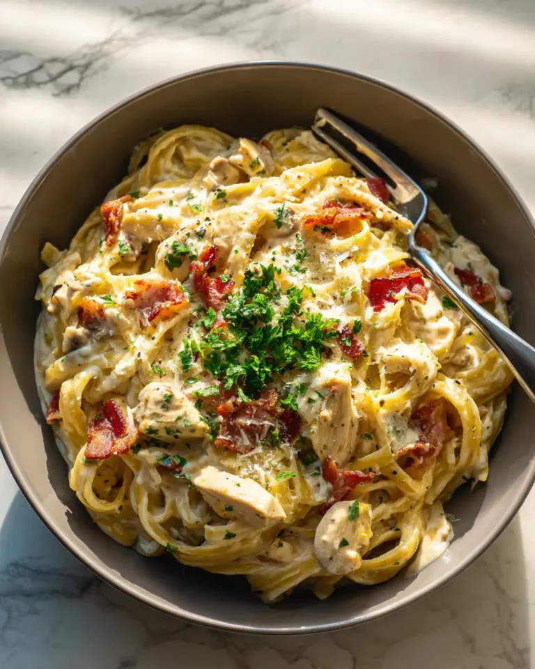 Indulge in a Heavenly Bowl of Creamy Chicken Pasta with Bacon - Featured Image
