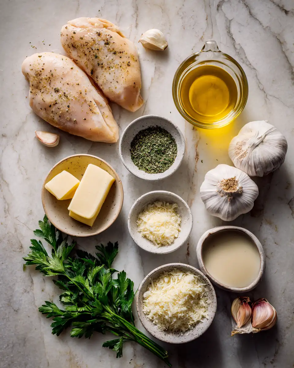 Ingredients for Irresistibly Delicious: Creamy Garlic Butter Chicken Skillet Magic