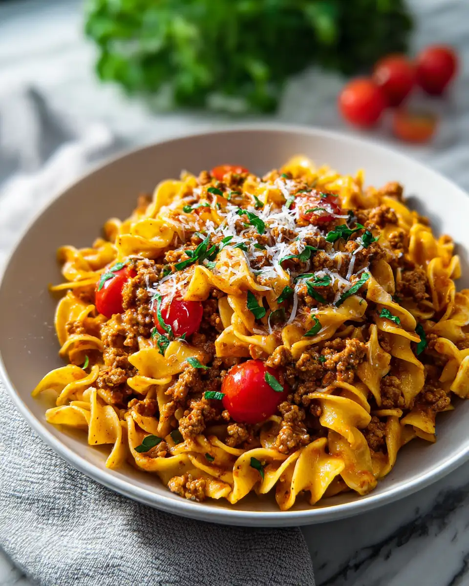Final dish - Irresistibly Creamy Ground Turkey Pasta: A Weeknight Dinner Delight