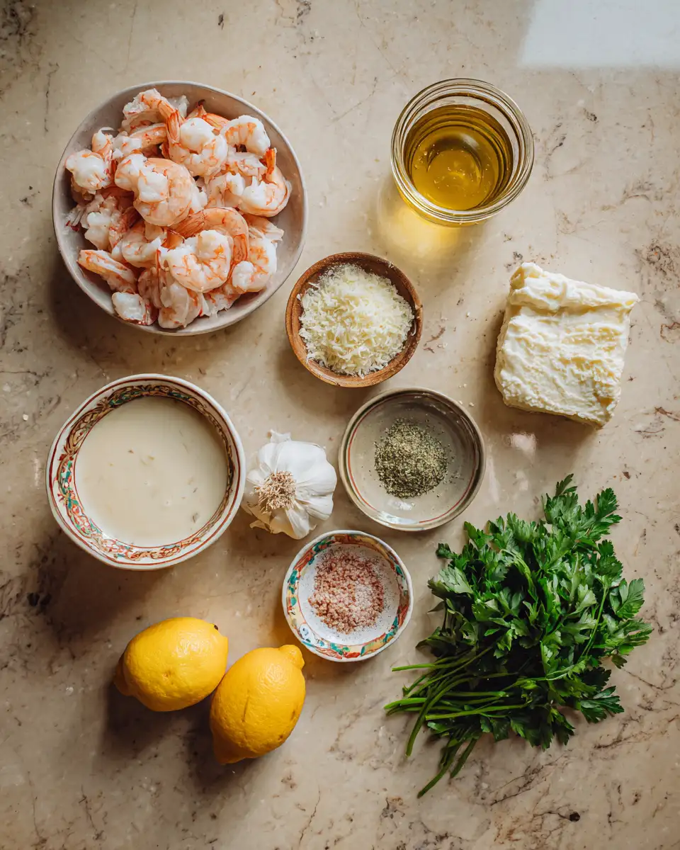 Ingredients for Decadent Delights: Indulge in a Creamy Shrimp Dinner Tonight