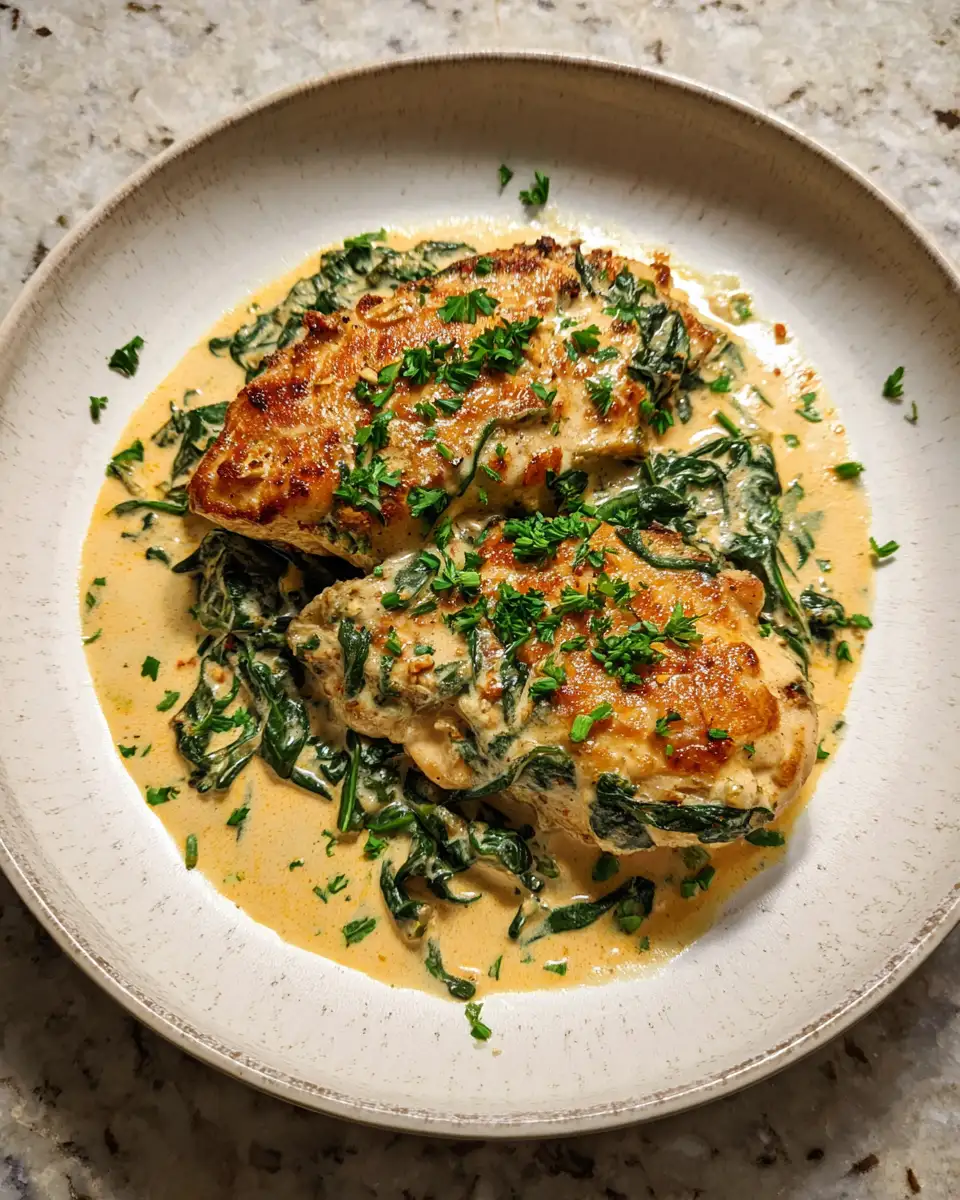 Final dish - Irresistibly Creamy Spinach Chicken Dinner Delight