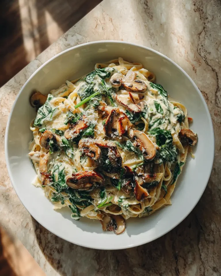 Indulge in the Ultimate Comfort: Creamy Spinach Mushroom Pasta Delight - Featured Image