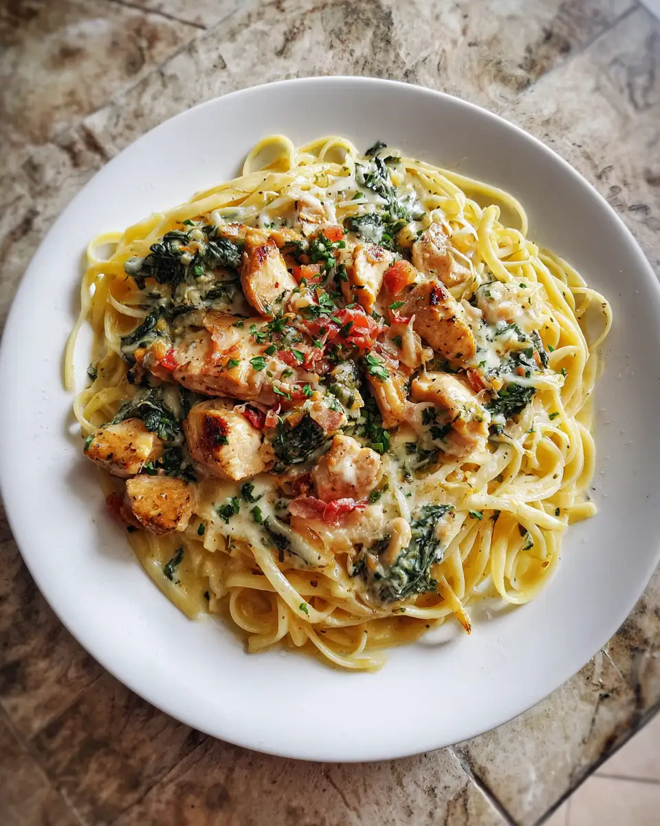 Final dish - Indulge in the Irresistible Flavors of Creamy Tuscan Chicken Pasta