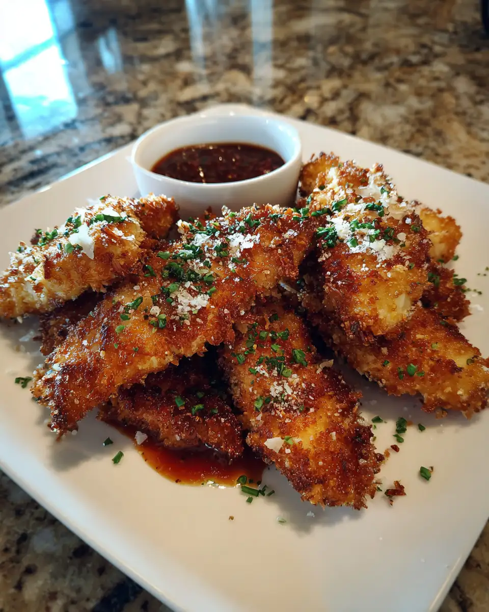 Final dish - Ultimate Crispy Parmesan Chicken Tenders Delight
