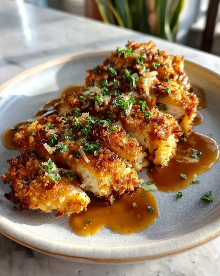 Crispy Parmesan Chicken Meets Rich Garlic Sauce Delight - Featured Image