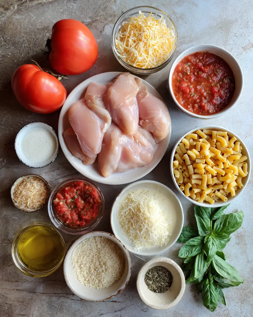 Ingredients for Crock Pot Creamy Chicken Parmesan Soup: Comfort in a Bowl