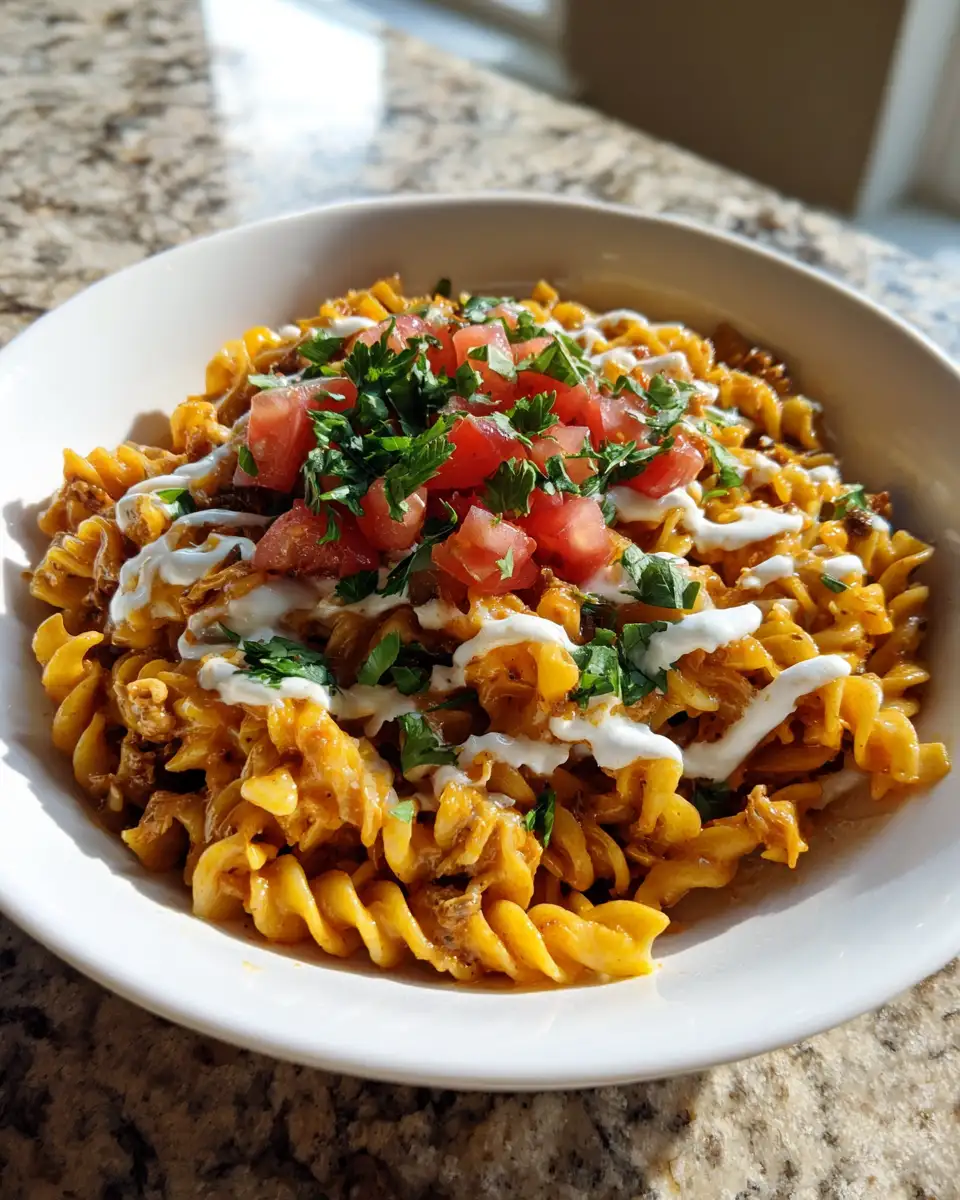 Final dish - Irresistible Crock Pot Taco Pasta: A Flavor-Packed Comfort Meal