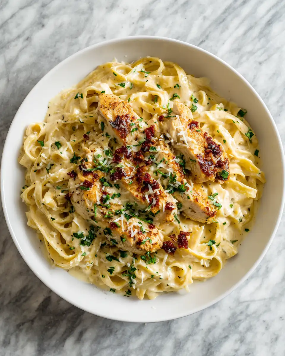 Final dish - Creamy Crockpot Chicken Alfredo: Effortless Comfort in a Bowl