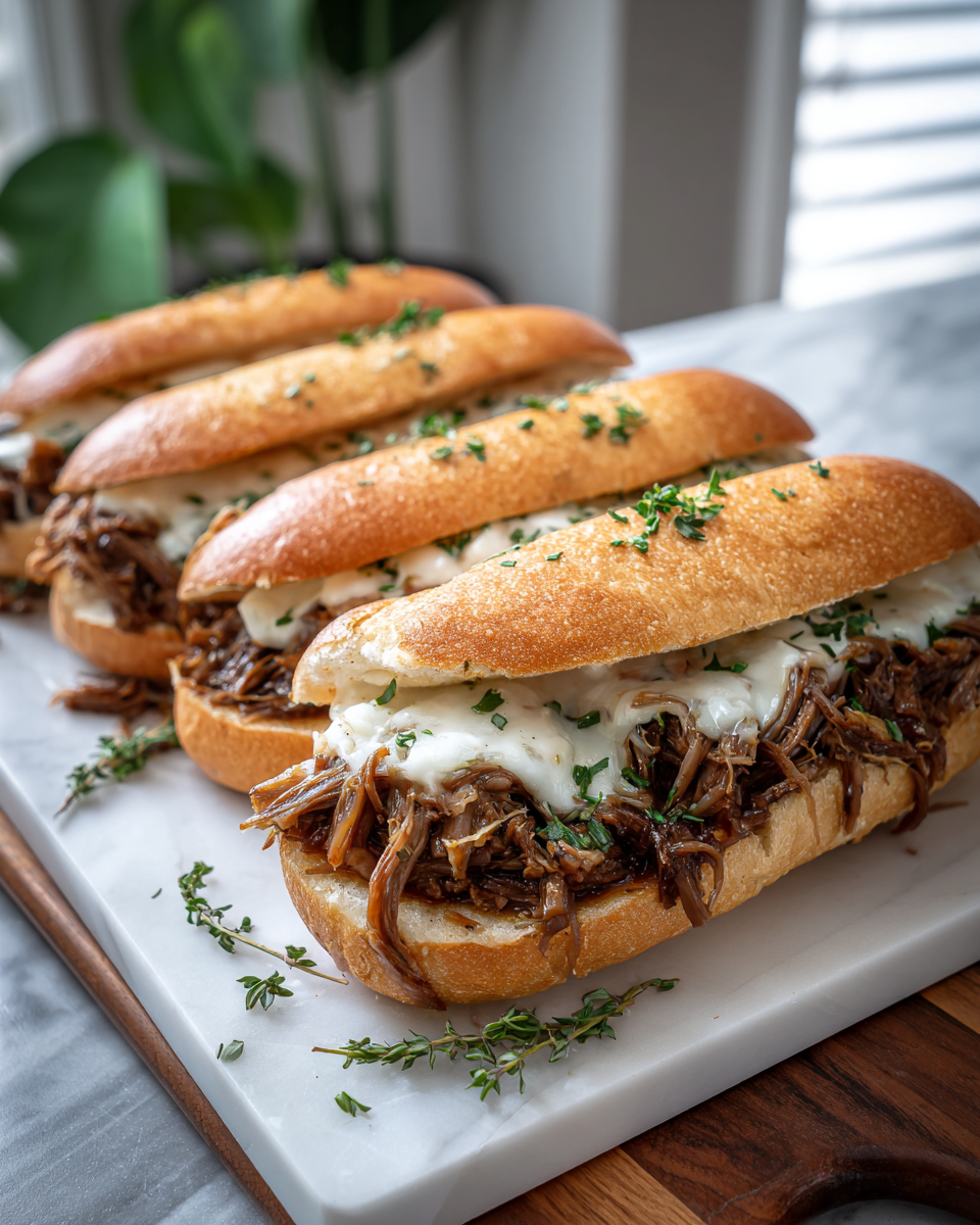 Final dish - Ultimate Crockpot French Dip Sandwiches: A Juicy Slow Cooker Delight