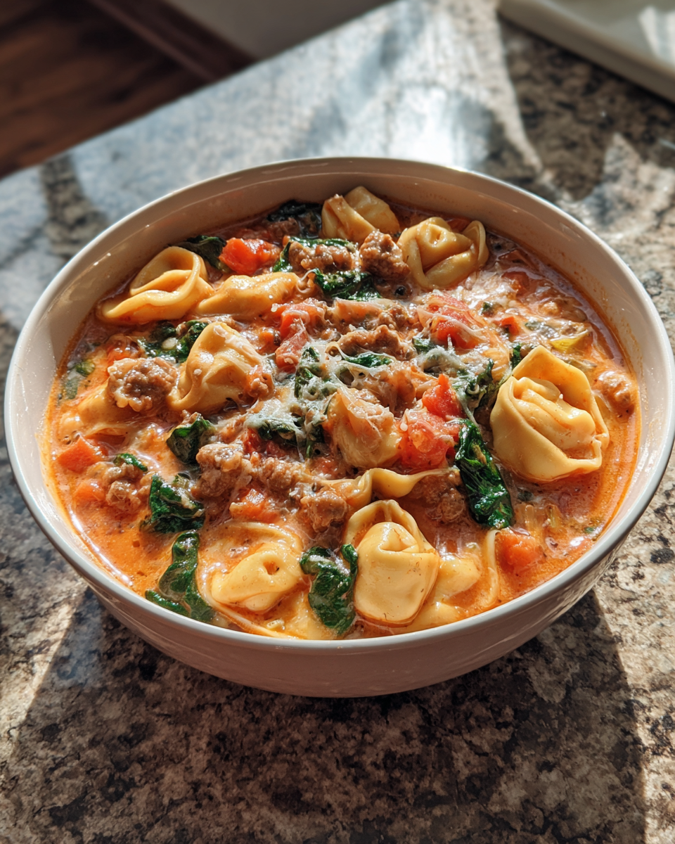 Cozy Up with Crockpot Tortellini Soup with Sausage 6 Final dish - Cozy Up with Crockpot Tortellini Soup with Sausage