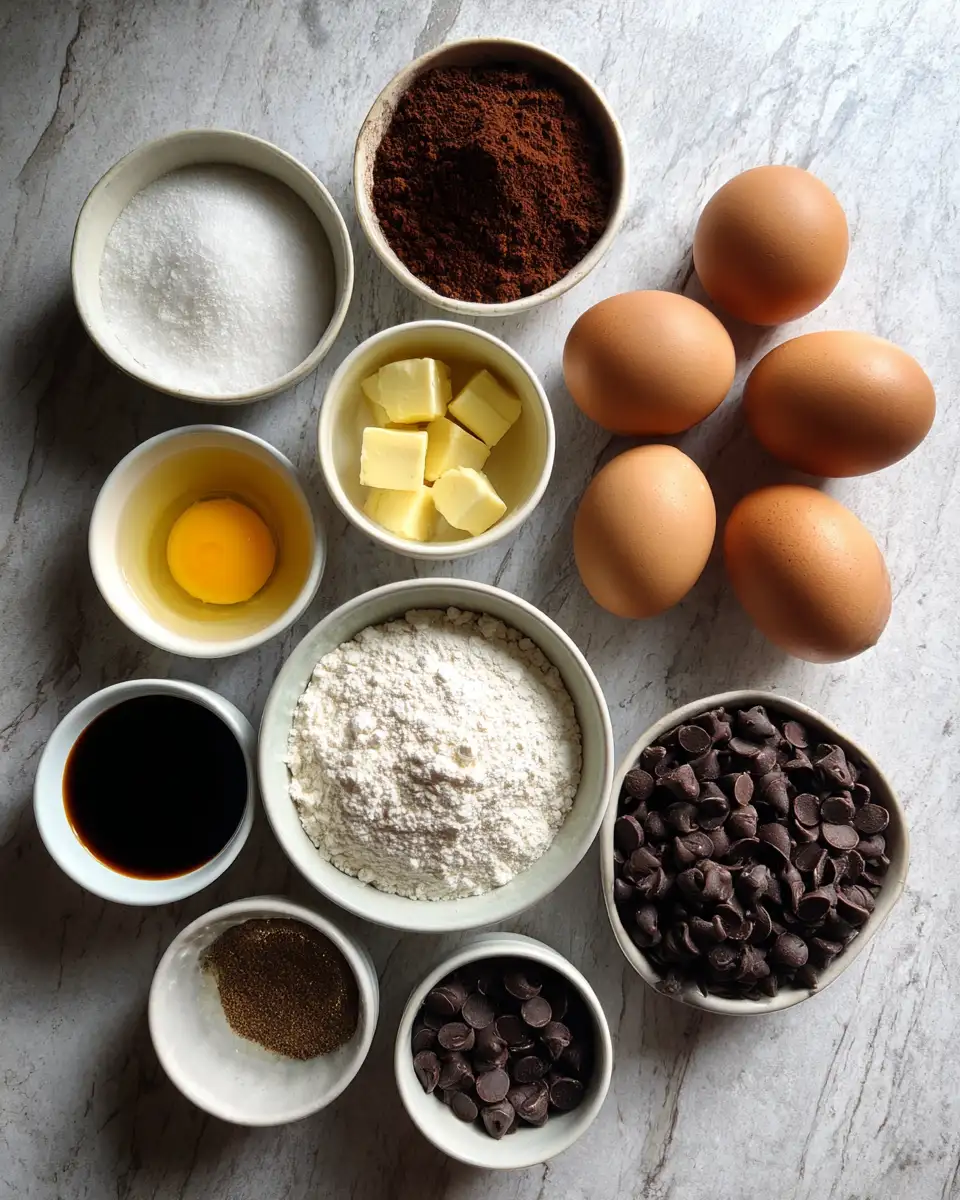 Ingredients for Irresistibly Easy Chocolate Brownies: Your New Go-To Recipe