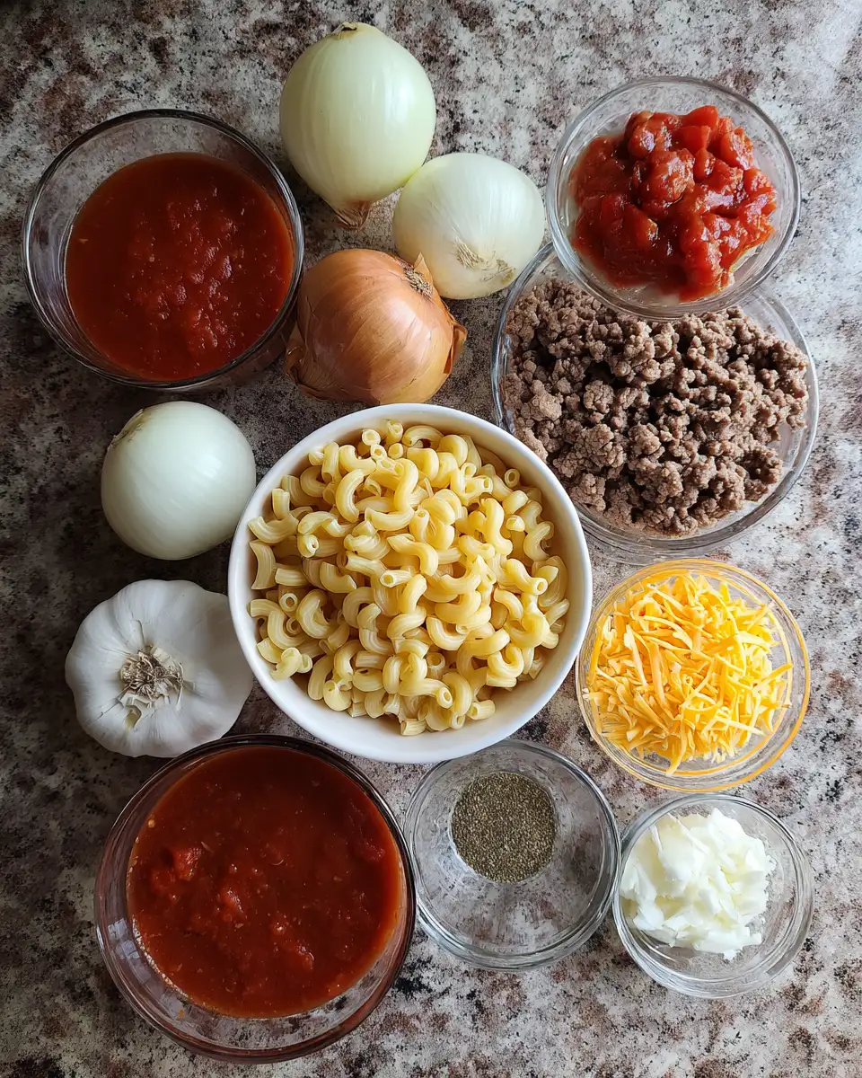 Ingredients for Effortless Flavors: Easy One-Pot American Goulash for Cozy Nights