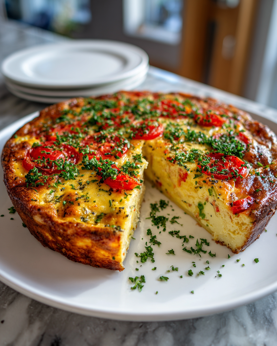 Final dish - Effortless Brunch Delight: Easy Tortilla Quiche Bake