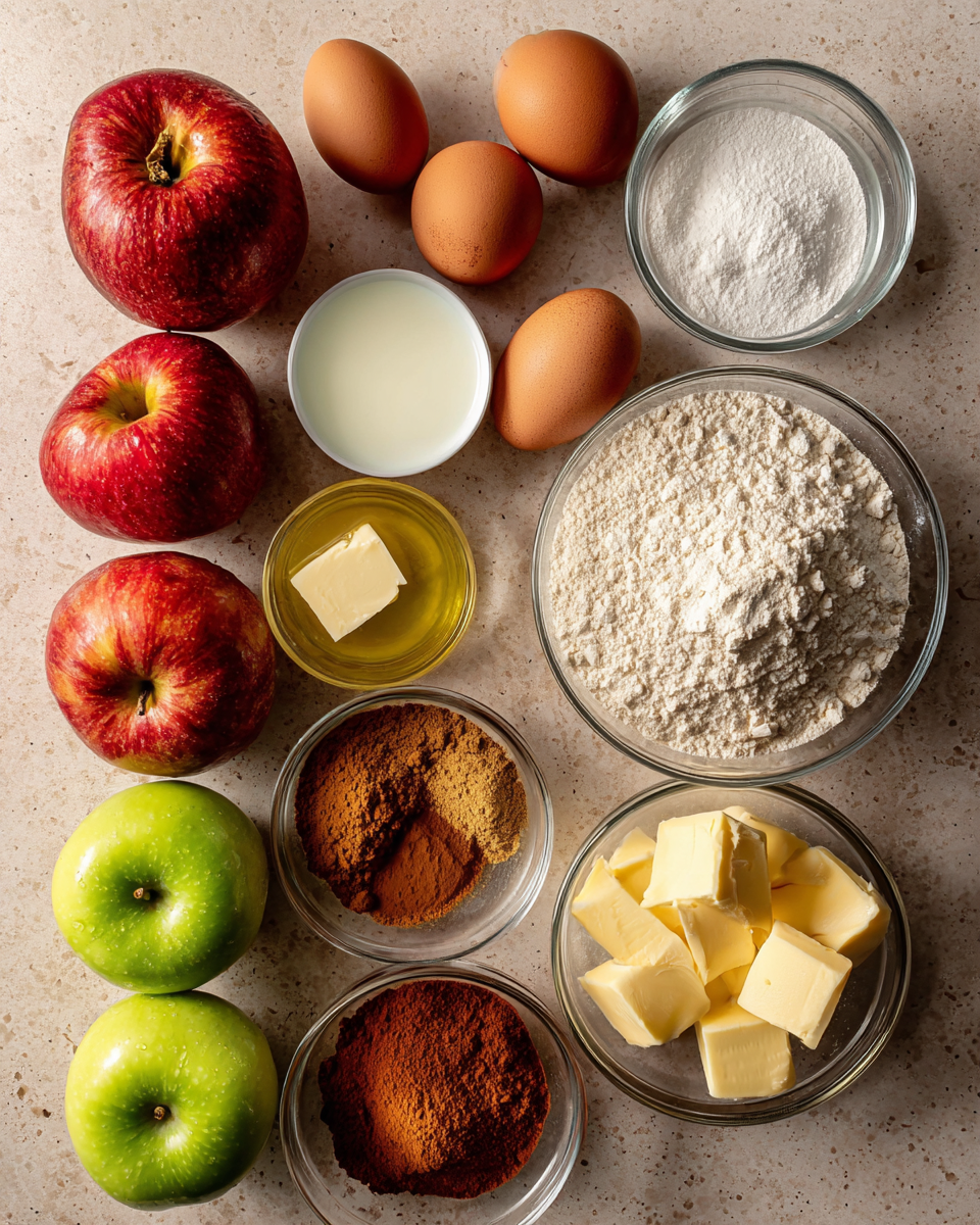 Ingredients for Delight in the Magic of French Apple Invisible Cake