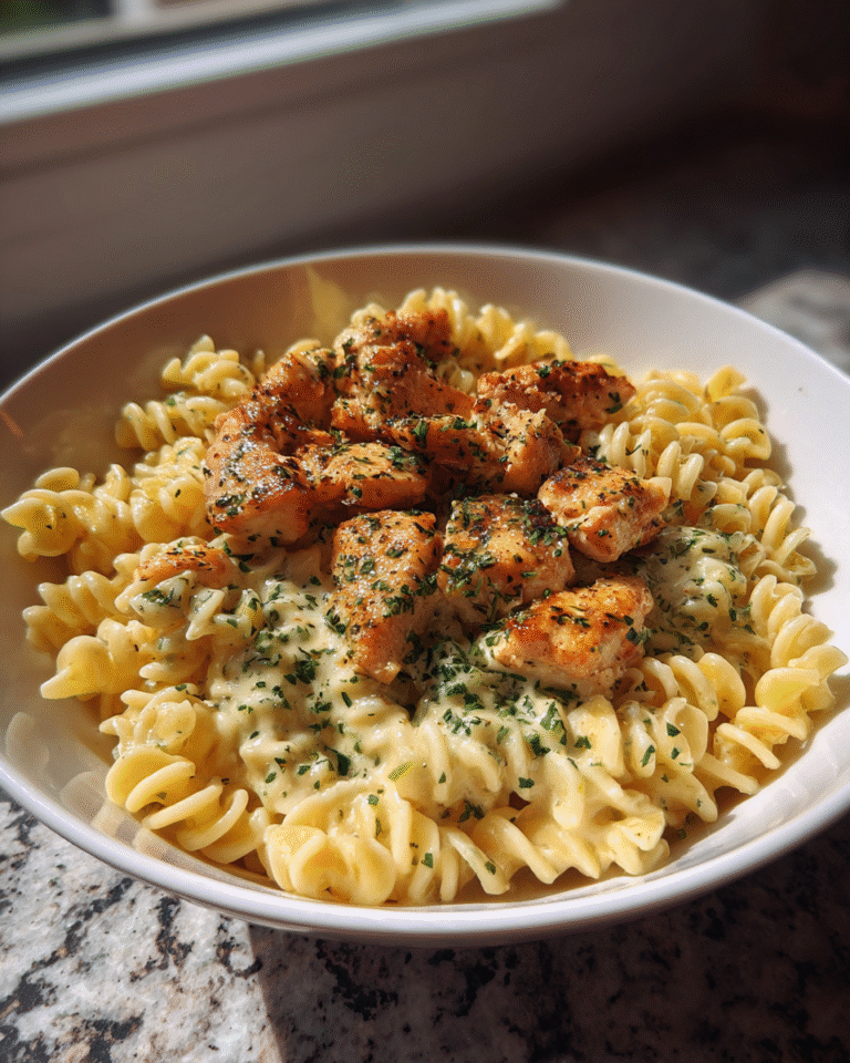Irresistible Garlic Butter Chicken Bites Meet Creamy Pasta Delight - Featured Image