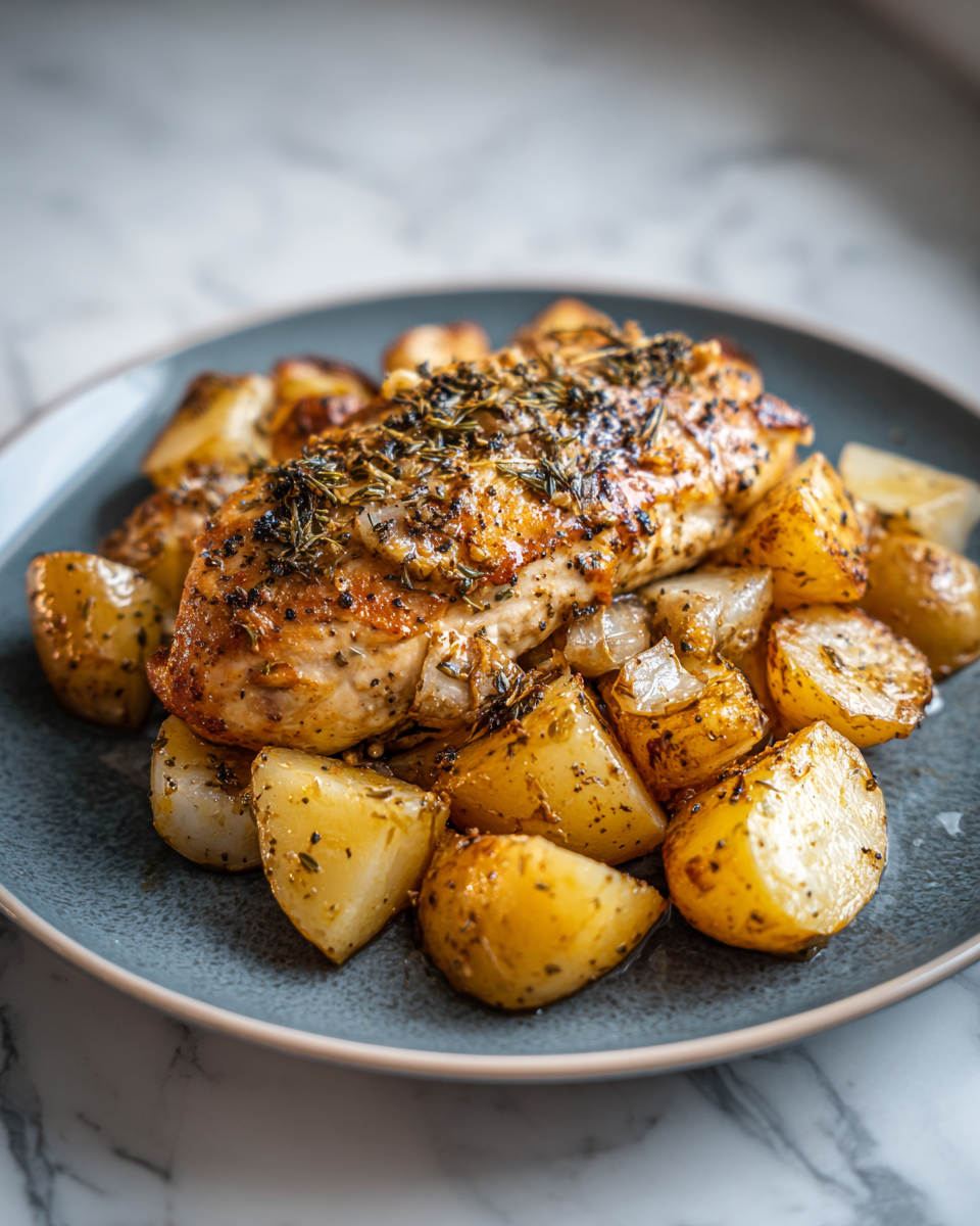 Final dish - Slow-Cooked Bliss: Garlic Parmesan Chicken and Potatoes in Your Crockpot