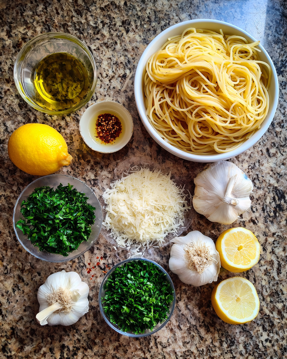 Ingredients for Quick and Delicious: Garlic Spaghetti in 25 Minutes