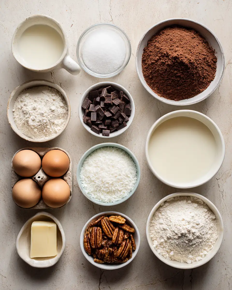 Ingredients for Decadent Delights: Discover the Irresistible German Chocolate Roll Cake