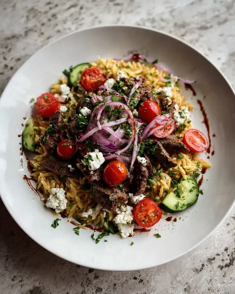 Savor the Mediterranean: Greek Beef Orzo Pasta Delight - Featured Image