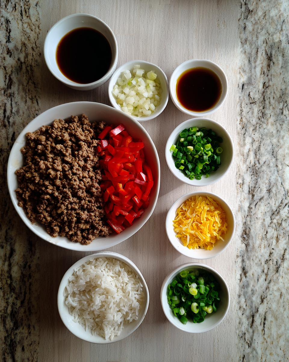 Sizzling Ground Beef Hot Honey Bowl: A Sweet and Spicy Delight 4 Ingredients for Sizzling Ground Beef Hot Honey Bowl: A Sweet and Spicy Delight
