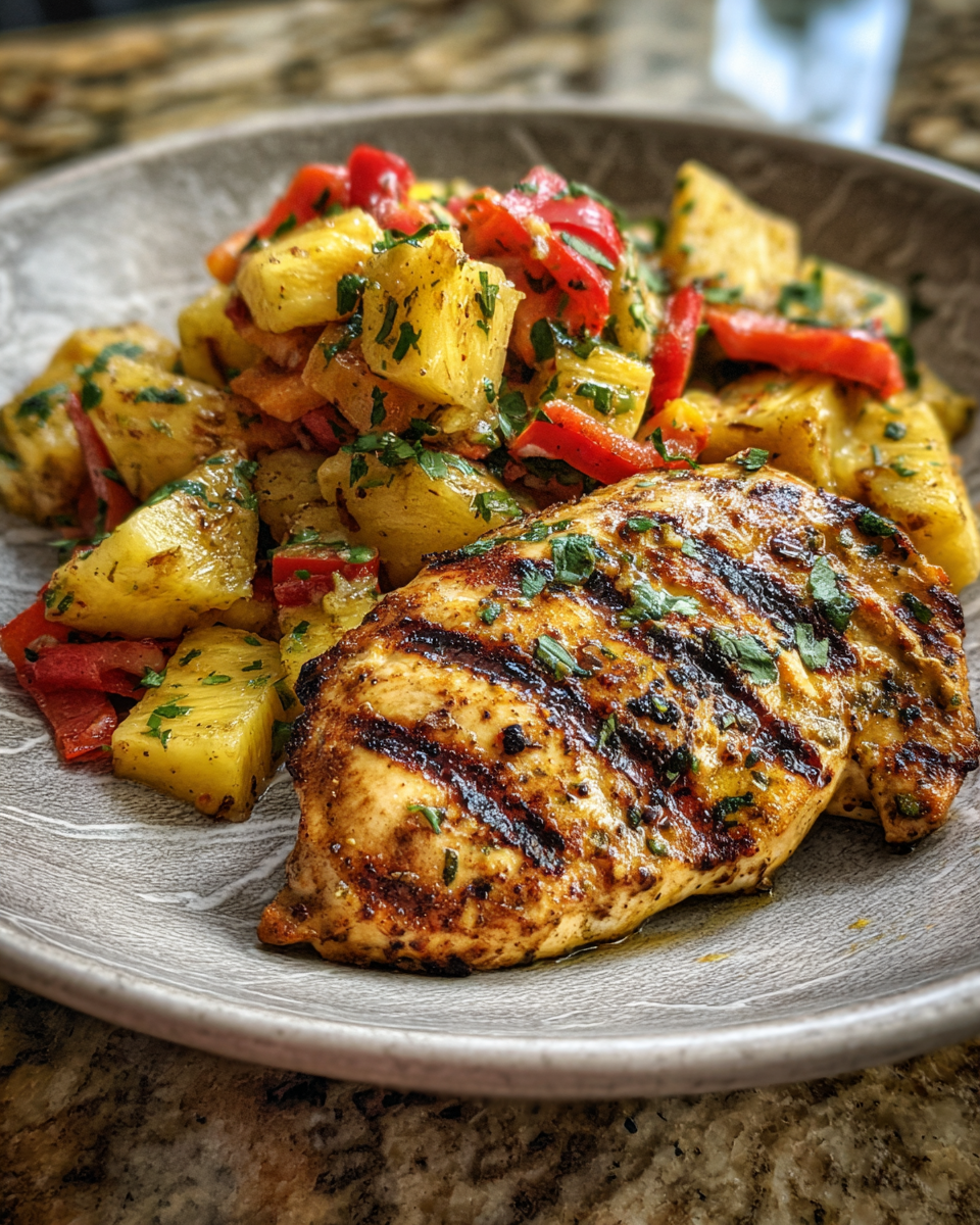 Final dish - Savor the Tropics with Hawaiian Grilled Chicken and Pineapple