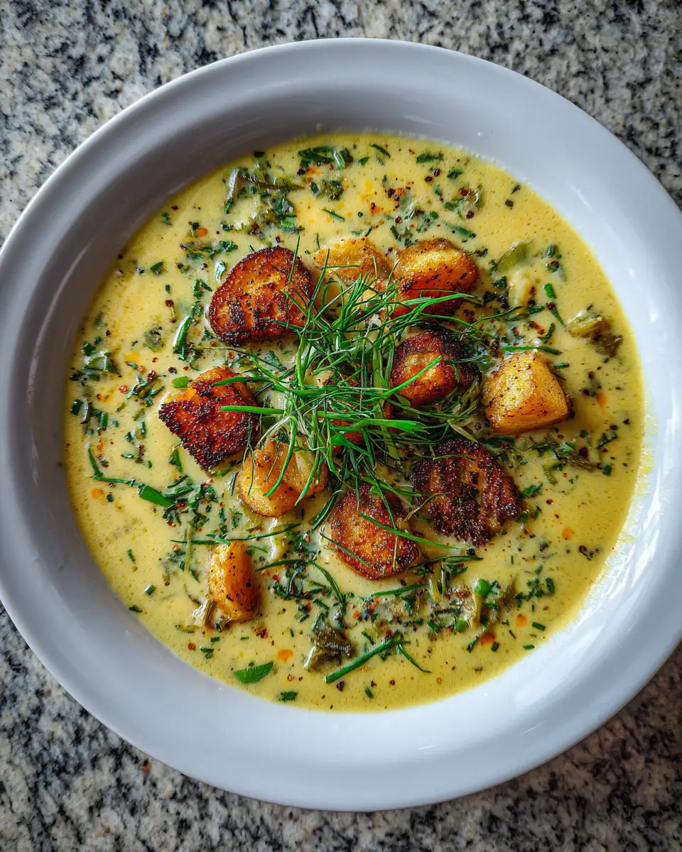 Final dish - Cozy Up with Hearty Cheddar Garlic Herb Potato Soup