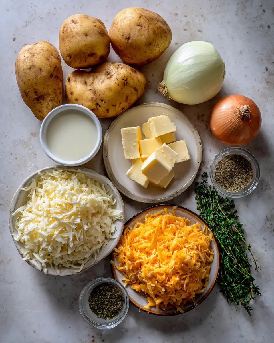 Ingredients for Cozy Up with Hearty Cheddar Garlic Herb Potato Soup