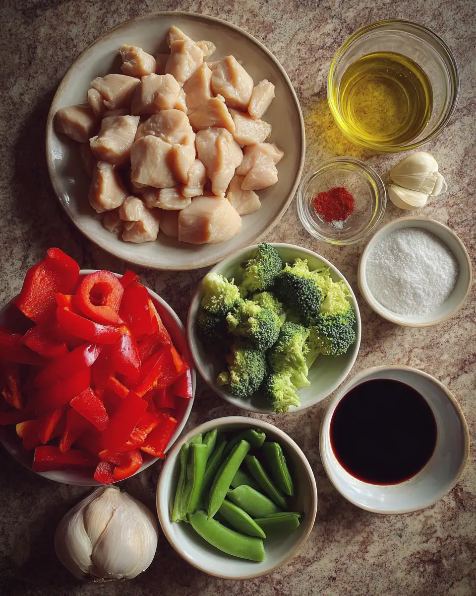 Ingredients for Sizzle Your Taste Buds with Honey Garlic Chicken Stir Fry