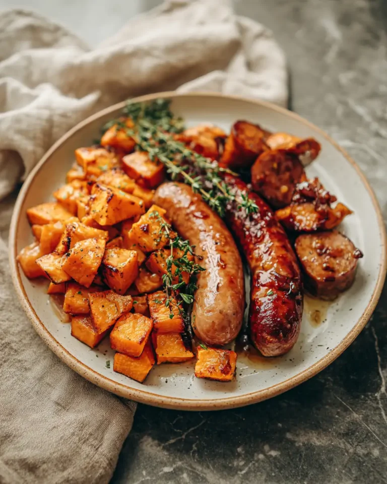 Sweet & Savory Harmony: Honey Garlic Sausage with Roasted Sweet Potatoes - Featured Image