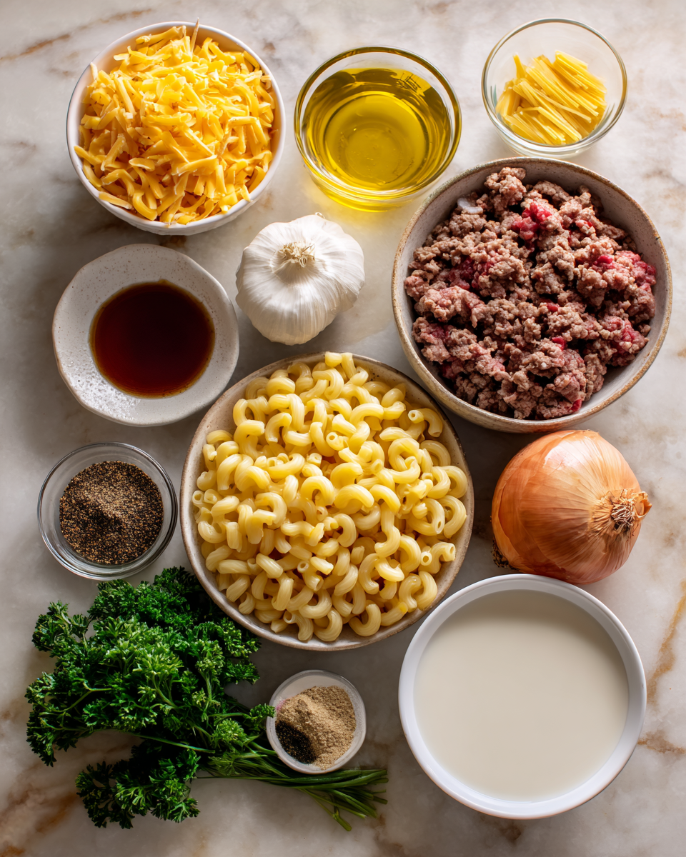 Ingredients for Indulge in Comfort: Honey Pepper Beef Mac and Cheese Delight