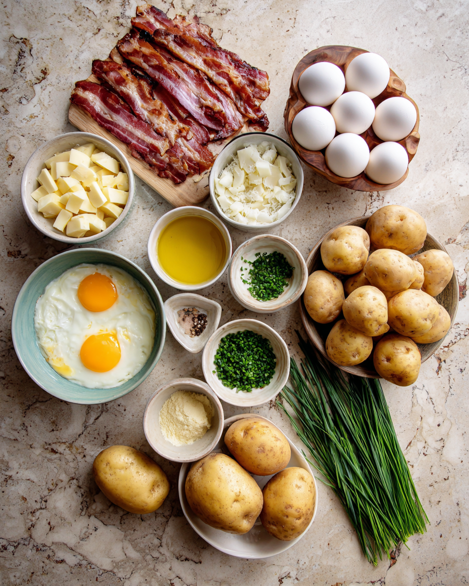 Ingredients for Savor the Comfort: Ina Garten's Ultimate Bacon Potato Frittata Delight
