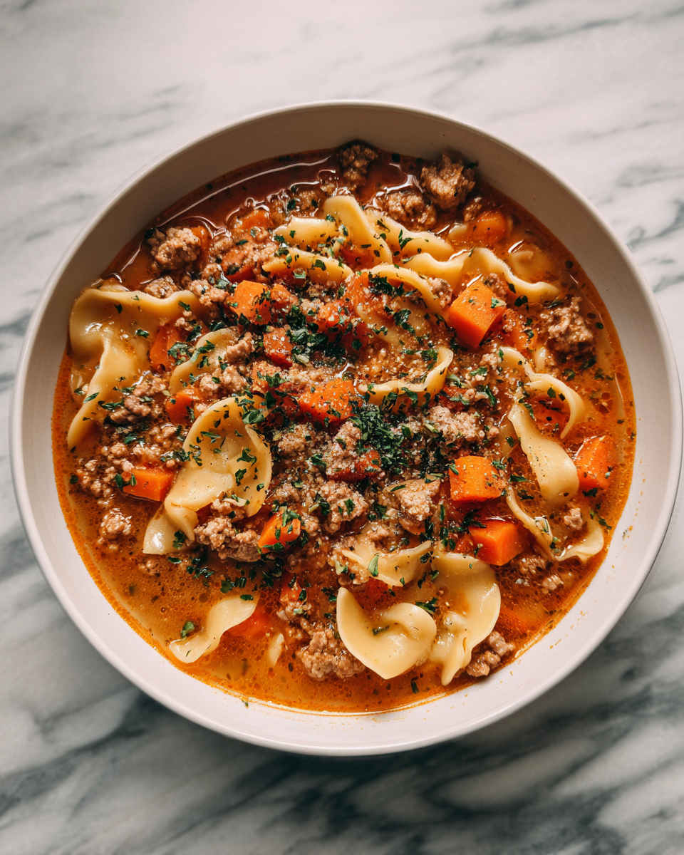 Final dish - Cozy Up with a Bowl of Italian Sausage Pasta Soup Perfection