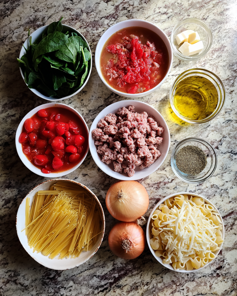 Ingredients for Cozy Up with a Bowl of Italian Sausage Pasta Soup Perfection