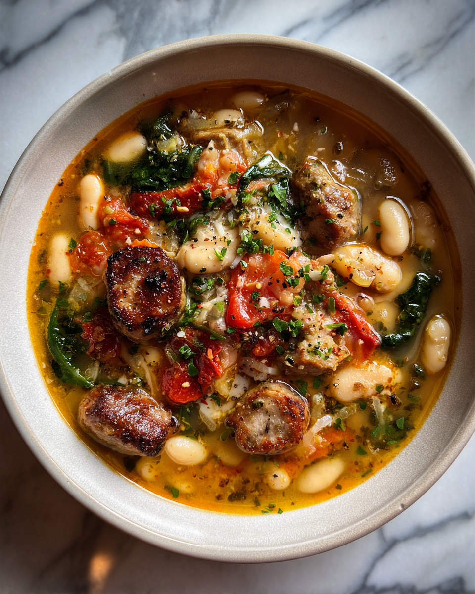 Cozy Up with a Bowl of Italian Sausage White Bean Soup 6 Final dish - Cozy Up with a Bowl of Italian Sausage White Bean Soup