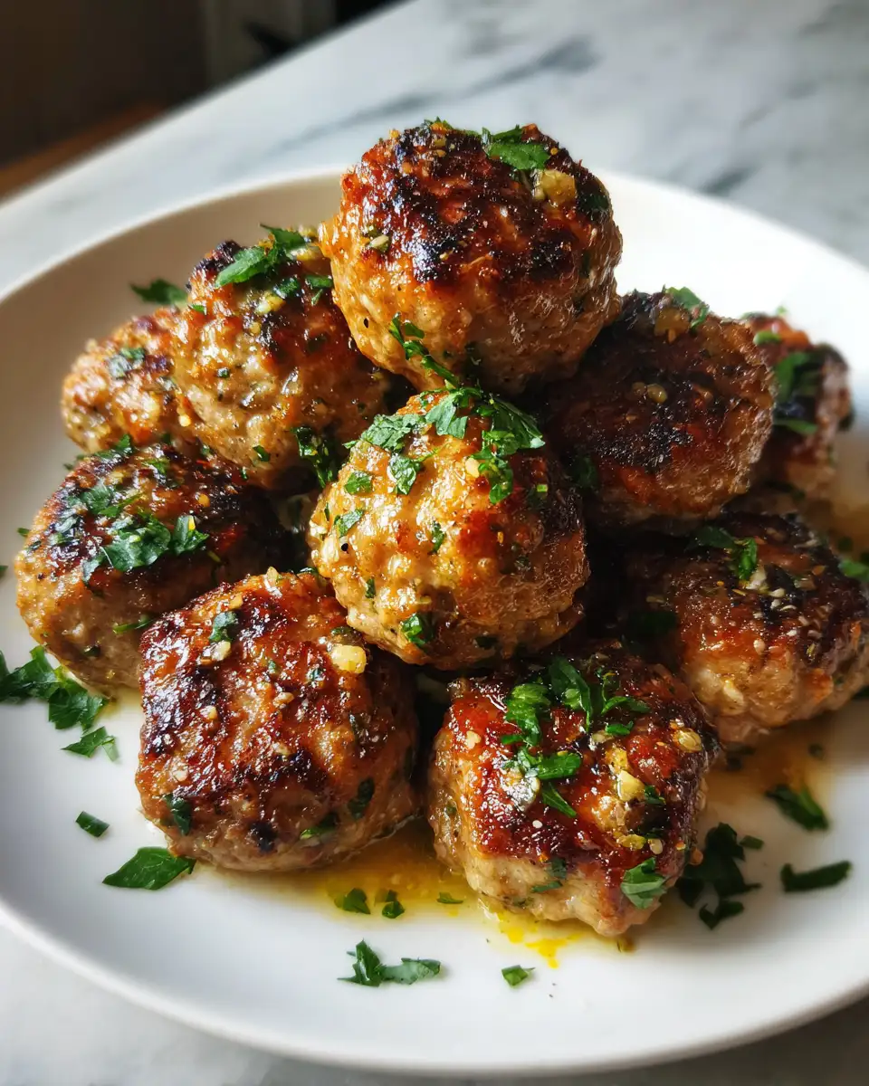 Final dish - Savory Keto Garlic Butter Meatballs That Melt in Your Mouth