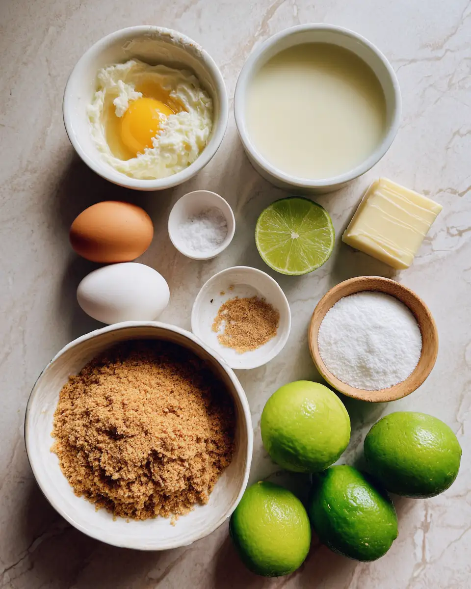 Ingredients for Zesty Delight: Irresistible Key Lime Pie Bars to Brighten Your Day