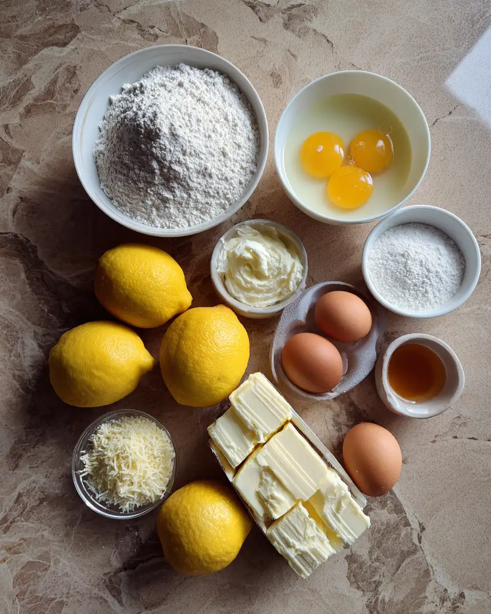 Ingredients for Irresistibly Zesty: Discover the Ultimate Lemon Cake Moist Recipe
