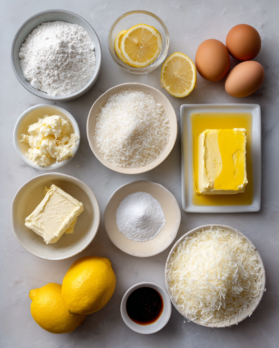 Tangy Delight: Lemon Coconut Cheesecake Cookies That Will Steal Your Heart 4 Ingredients for Tangy Delight: Lemon Coconut Cheesecake Cookies That Will Steal Your Heart