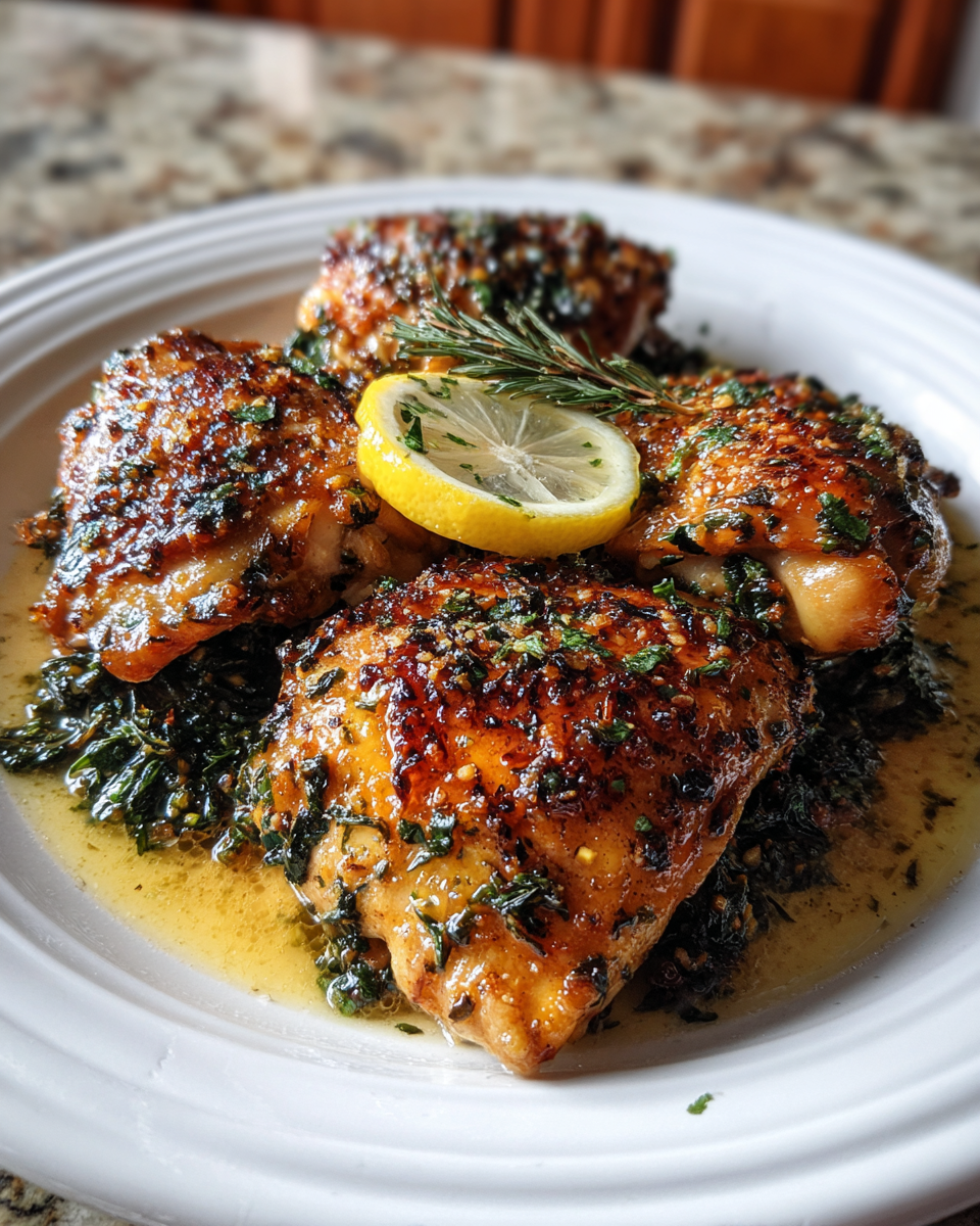 Final dish - Savor the Flavor: Lemon Garlic Butter Chicken Thighs Delight