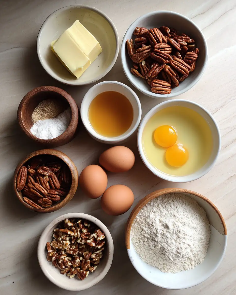 Ingredients for Irresistible Maple Pecan Blondies: A Sweet Twist on a Classic Treat