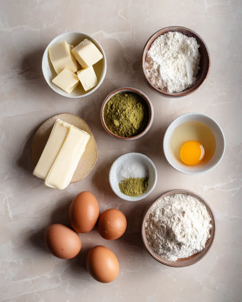 Ingredients for Indulge in Bliss: Matcha White Chocolate Lava Cake Sensation