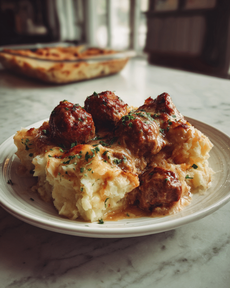 Ultimate Comfort: Meatball and Mashed Potato Bake Delight - Featured Image