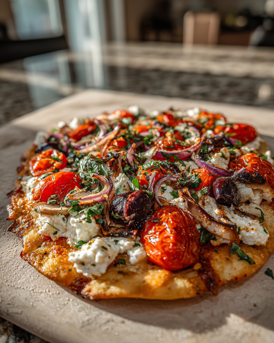 Mediterranean Flatbread Pizza: A Flavorful Journey to the Mediterranean Coast 6 Final dish - Mediterranean Flatbread Pizza: A Flavorful Journey to the Mediterranean Coast