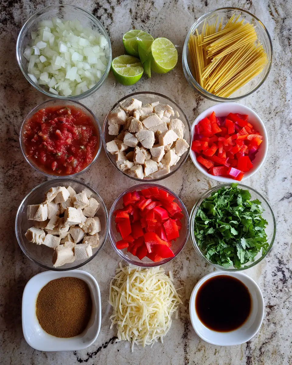 Ingredients for Spice Up Your Dinner with Mexican Chicken Spaghetti