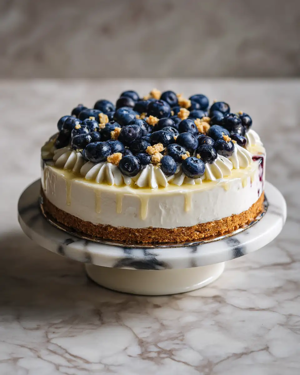 Final dish - Zesty No-Bake Lemon Blueberry Cream Cake Delight