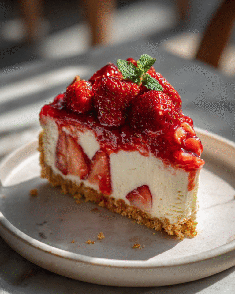 Indulge in Creamy Bliss with This No Bake Strawberry Cheesecake Recipe - Featured Image