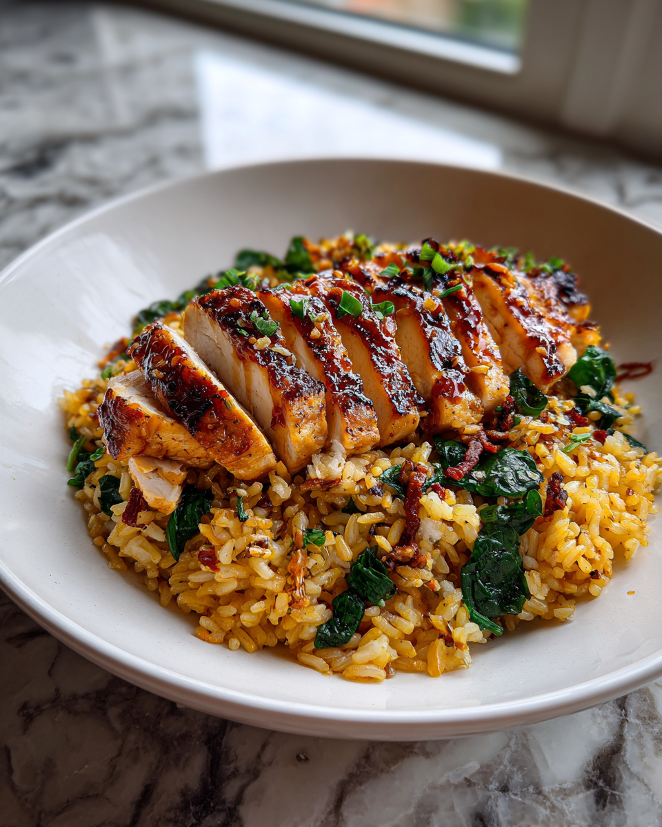 Final dish - Savor the Simplicity: One-Pan Bold Honey BBQ Chicken Rice Delight
