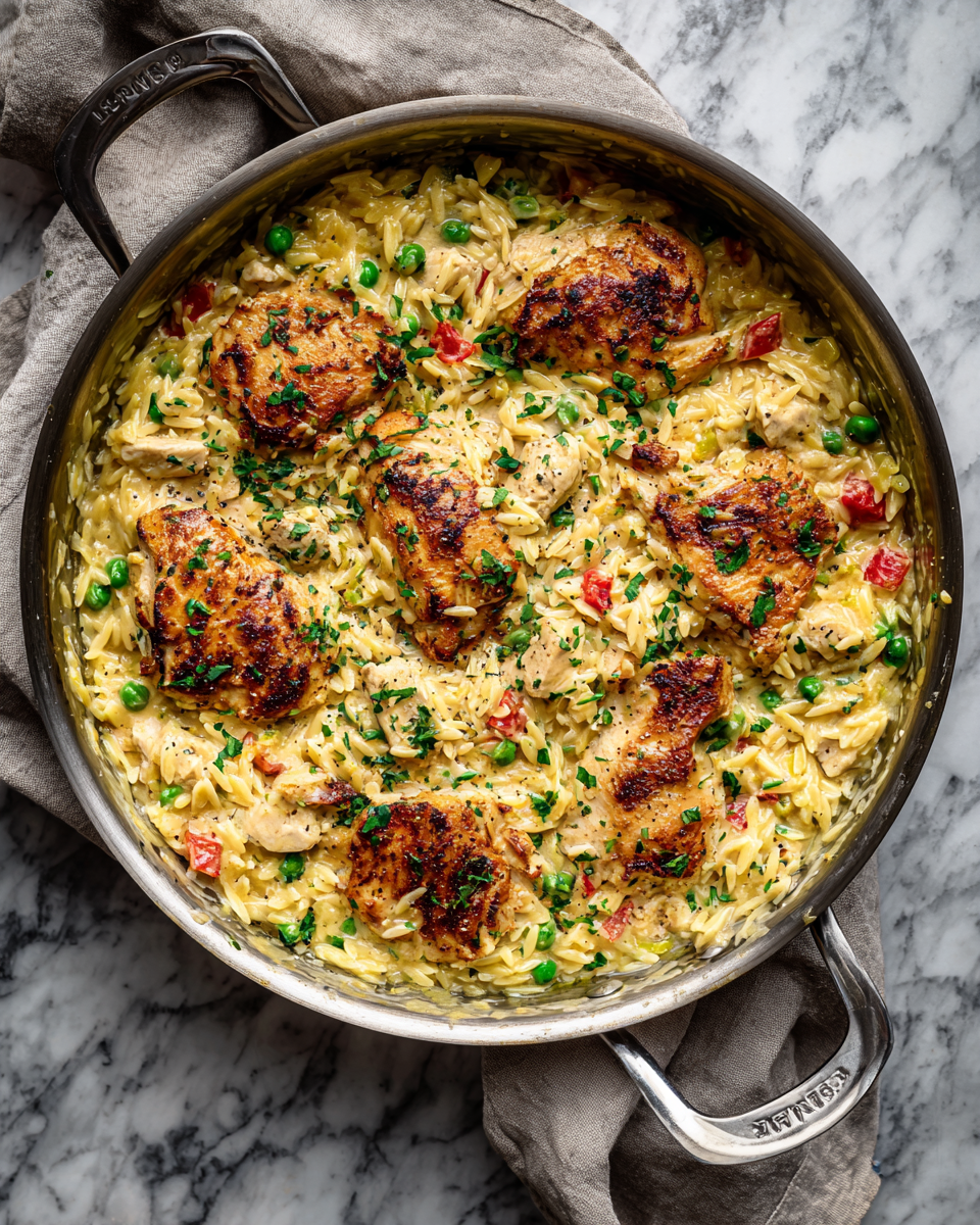 One-Pan Creamy Chicken Orzo: A Deliciously Simple Dinner Solution 6 Final dish - One-Pan Creamy Chicken Orzo: A Deliciously Simple Dinner Solution